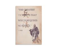 WVPJJNXAFN The Art of War by Sun Tzu Quote Poster, 'Every Battle is Won Before it is Fought', Motivational Wall Art Canvas Print for Office and Library(Framed,12x18inch(30x45cm))