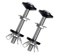 WVRLY Lot de 2 kits de fixation pour réservoir de toilette, boulons de réservoir en acier inoxydable, écrou papillon, taille M6, 16 pièces, réparation et entretien des toilettes