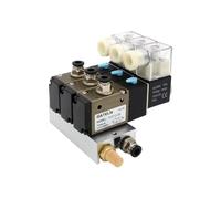 WVRWFDLW 3V210-08-NC Bloc de Station d'électrovanne normalement fermé avec Accessoires de Silencieux Collecteur de Base CC 12 V 24 V CA 110 V 220 V 3 Ports(AC110V 4mm Fittings)