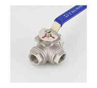 WVRWFDLW Robinet à Bille Trois Voies en Acier Inoxydable SS304, Filetage Femelle de 1/4 3/8 1/2 3/4 1 Pouce, Type L for Eau, pétrole et gaz(0.75 inch)