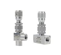 WVRWFDLW Vanne à pointeau en Acier Inoxydable 304 G 1/8", 1/4", 3/8", NPT 1/2", Micro-régulatrice de débit for Eau, gaz, pétrole(Npt Thread-Normal Precision-Straight,0.25 inch)