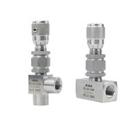 WVRWFDLW Vanne à pointeau en Acier Inoxydable 304 G 1/8", 1/4", 3/8", NPT 1/2", Micro-régulatrice de débit for Eau, gaz, pétrole(45665,NPT Thread-High Precision-Elbow 90 Degree)