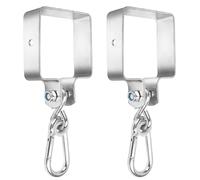 Wvu & Wvo Lot de 2 colliers de balançoire avec mousqueton en acier galvanisé - Collier de balançoire avec manchette et mousqueton - Fixation de balançoire pour poutres en bois - 9 x 9 cm