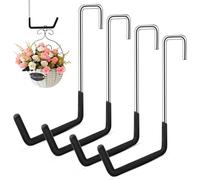 Wvu & Wvo Lot de 4 crochets muraux pour garage, grands crochets de garage à suspendre, crochets de charge lourds, crochets en métal robuste, échelle, plantes, outils et vélo pour poutres de plafond