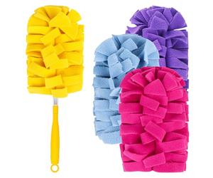 Wvu & Wvo Lot de 5 recharges d'attrape-poussière pour plumeau Swiffer & Swiffer Dust Magnet Starter Kit XXL, lavable, polaire, multicolore