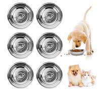 Wvu & Wvo Lot de 6 gamelles pour chat en acier inoxydable - 14 cm - Gamelle pour chat et petit chien