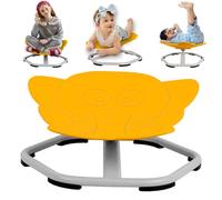 WVUKC Chaise pivotante sensorielle pour enfants autistes TDAH, entraînement assis et rotatif, siège rotatif à 360°, base en métal, antidérapant, éléphant (jaune)