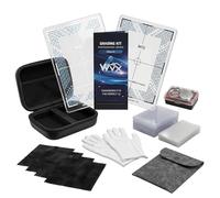 WVX Kit de classement de cartes, 135 pièces pré-gradées pour cartes de sport et TCG, 2 outils de centrage, loupe 30x, fournitures de nettoyage, 100 manchons souples, 25 supports semi-rigides, étui en