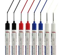 Wvxilyr 8 Pièces Marqueurs Trou Profond, Marqueurs Charpentier, Crayon Charpentier, Marqueur Imperméables Pointe Longue de 20 mm, pour Bois, Métal, Plastique, Carton - Noir, Bleu, Rouge, Blanc