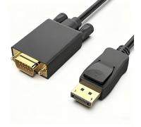 Wvxilyr One-Way Câble DisplayPort vers VGA 1,8 Mètre, DP vers VGA 1080P Gold-Plated, Adaptateur Displayport, Compatible pour Ordinateur portable, PC, Bureau, Moniteur, Projecteur