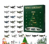 WW-II Calendrier De L'Avent 2025, 24 Jours D'ornements D'avions De Chasse De La Seconde Guerre Mondiale, Calendrier Du Compte À Rebours De Noël, Pendentif De Chasse En Acrylique 2D