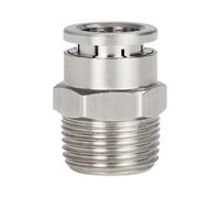 WWANBGIA Raccords Rapides pneumatiques - Filetage BSPT/M5 for Tubes de 4 à 12 mm - Laiton nickelé (5 pièces) for Applications industrielles(Pc10-04)