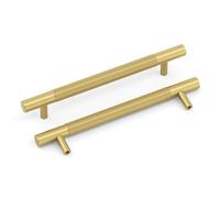 WWBPOIUY Poignées de cuisine, poignées d'armoires, Knurled Cabinet Pulls - Stylish Cupboard Handles for Modern Interiors(Gold,Hole Center 128mm,5 Pack)