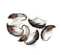 WWDZ Lot de 6 Mouches Nymphes Réalistes pour Pêche à la Truite, Nymphes Caddis, Appât à la Mouche