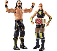 WWE Coffret 2 figurines articulées Becky Lynch & Seth Rollins en tenue de combat, jouet pour enfant, GLB33