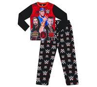 WWE Ensemble de pyjamas de lutte pour garçons John Cena Long Noir Rouge, Noir , 6-7 ans