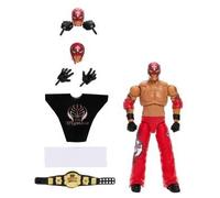 Mattel WWE Ultimate Rey Mysterio Figurine articulée à collectionner avec accessoires interchangeables, têtes supplémentaires et mains interchangeables HVV70