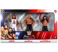 WWE Jimmy Uso The Rock Roman Reigns Main Event Lot de 3 figurines de lutte Mattel Series