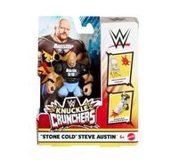 WWE Knuckles Crunchers Figurine articulée 10cm - Figures Steve Austin (Stone Cold) + Accessoire