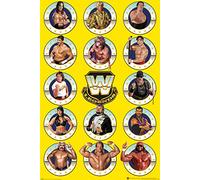WWE - Legends Chrome - Poster de sport Wrestling - Dimensions : 61 x 91,5 cm + cadre amovible Shinsuke® Maxi MDF noir, vitre en acrylique