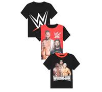 WWE Lot de 3 T-shirts pour Enfants Garçons World Wrestling Entertainment Multipack, Multicolore, 5-6 ans