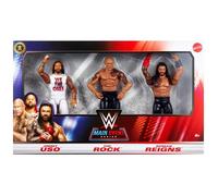 WWE - Maint Event Série Coffret 3 Figurines Uso, The Rock et Roman Reigns