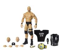 WWE Mattel Ultimate Edition Stone Cold Steve Austin Action Figure 6 pouces / 15,24-cm avec tetes interchangeables Hands swappables et equipement