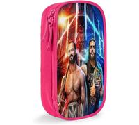 Wwe Pencase Trousse À Crayons, Trousse De Voyage De Grande Capacité, Trousse À Crayons À Fermeture Éclair, Cadeaux Pour Garçon Et Fille, Sac De Rangement Pour Étudiants, Rose