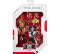 Mattel WWE Ultimate Edition Figurine et Accessoires, 15,2 cm The Rock Ensemble de Collection Têtes et Mains interchangeables, 30 Points d'articulation