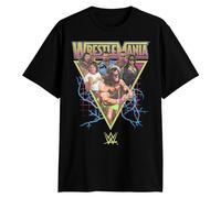 WWE Wrestlemania Champions Bret Hart Ultimate Warrior Piper T-Shirt pour Adulte, Noir, L