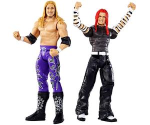WWE WrestleMania Coffret de combat avec deux figurines articulées de catch Jeff Hardy & Edge de 17 cm, jouet pour enfant, GDC03