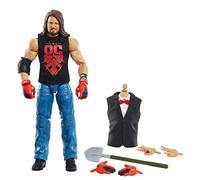 WWE WrestleMania Collection Élite Figurine articulée de catch AJ Styles en tenue de combat, visage réaliste et mains interchangeables, jouet enfant, HDD83