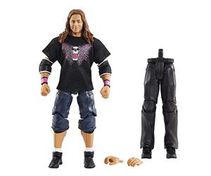 WWE Wrestlemania Collection Elite figurine articulée de catch Bret "Hit Man" Hart en tenue de combat, visage réaliste et mains interchangeables, jouet enfant, HDD86