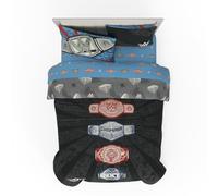 WWE Wrestling Parure de lit Double réversible 7 pièces en Microfibre Super Douce avec Ceintures de Championnat (Produit sous Licence Officielle) by Franco