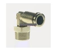 WWECCQIJ Raccord pneumatique coudé en laiton nickelé à libération rapide Raccord d'air de plomberie 3/8" mâle pour s'adapter au tube O/D 14 mm