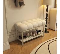 WWERTYY Banc à chaussures, banc rembourré pour entrée avec structure en métal, banc à chaussures ottoman pour entrée, salon, couloir, antichambre, porte (80 x 35 x 45 cm)