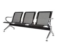 WWERTYY Banc de Salle d'attente Noir avec accoudoirs Sièges de Hall élégants pour Les Zones d'attente des aéroports et des hôpitaux Banc de réception 3 Places