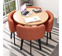 WWERTYY Ensemble Table à Manger Ronde avec 4 chaises, Petite Table Basse et chaises, Table de négociation, Bureau de Vente, magasins, réunions, Petites Tables Rondes, Petite Table de sall