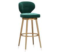 WWERTYY Lot de 1 Tabouret de Bar pivotant en Velours doré, Hauteur de comptoir, Moderne, Haut, avec Dossier et Repose-Pieds, Tabouret pour îlot de Cuisine, chaises de Bar pivotantes, 65 cm