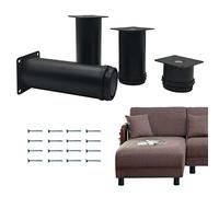 WWERTYY Lot de 4 Pieds de Meubles en Acier Inoxydable de Rechange pour Table, Armoire, canapé, lit, Bureau, Pieds réglables pour Cuisine/Salle de Bain, Noir/Blanc, 40 cm (15,7 Pouces)