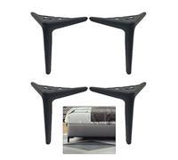 WWERTYY Lot de 4 Pieds de Meubles en métal triangulaires dorés/Noirs pour projets de Bricolage, Pieds Droits pour canapé/Table Basse, Stables et sûrs, Hauteur de 25 cm/10 Pouces