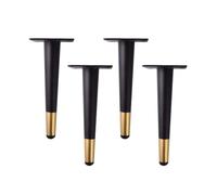 WWERTYY Pieds de Meuble Droits en métal 35 cm/13,7 Pouces, Finition Or Noir, Pieds de Rechange pour canapé, Armoire, Table, Lot de 4