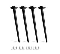 WWERTYY Pieds de Meubles en métal 4 pièces Pieds de Rechange réglables pour Table, Bureau, Chaise, canapé, Armoire, Commode, lit, crédence, Noir, Hauteur de 55 cm, Pieds Robustes et élégan