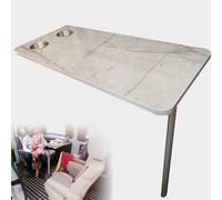 WWERTYY Table Pliante pour Caravane RV avec Pied de Table Amovible et Plateau en Bois Multicouche, Amovible et 2 emplacements réservés pour gobelets d'eau, Charge maximale 20 kg, Parfaite