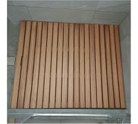 WWERTYY Tapis de Douche carré en Teck Massif - Baignoire avec Pieds antidérapants et Trou de Drainage Central, Planche surélevée Confortable pour entrée, Sauna, Spa, Cour, Patio, Piscine,