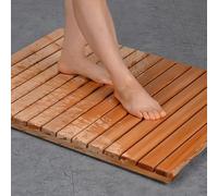 WWERTYY Tapis de Douche en Bois (30, 40, 50, 60, 70, 80, 90, 100 cm), Tapis de Bain antidérapant de Luxe pour Salle de Bain, Spa, Jardin, Maison, Tapis de Sol en Bois pour intérieur et ext