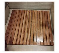 WWERTYY Tapis de Douche en Teck (20 x 20, 21 x 26, 30 x 30, 36 x 36, 24 x 20, 32 x 18 Pouces) pour l'intérieur et l'extérieur, Grand Tapis de Bain surélevé antidérapant en Bois, Tapis de s