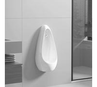 WWERTYY Urinoirs pour Hommes Anti-déversement Nocturnes, urinoirs en céramique pour Toilettes publiques pour Hommes, urinoir à capteur Automatique, urinoir Mural pour Hommes avec Tuyau d'é