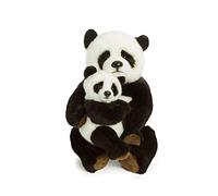 WWF - Peluche Maman Panda et Bébé - Peluche Réaliste avec de Nombreux Détails Ressemblants - Douce et Souple - Normes CE - Hauteur 28 cm