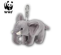 WWF Pendentif en Peluche Éléphant (15cm) Porte-Clés Animaux Tissu Afrique